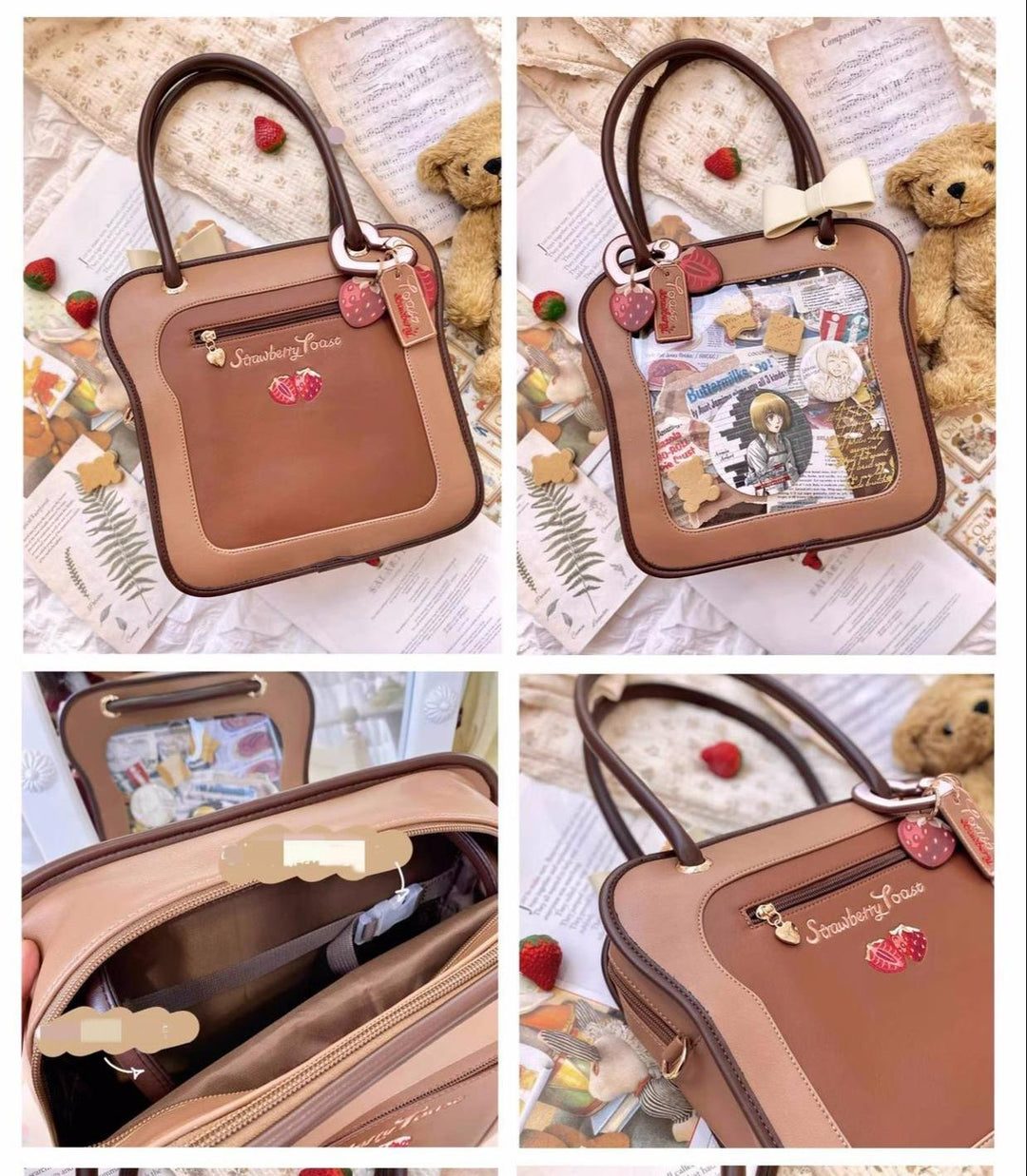 Kawaii Ita Bag Toast Ita Bag With Shoulder Cotton Dolls Bag 21914:328118
