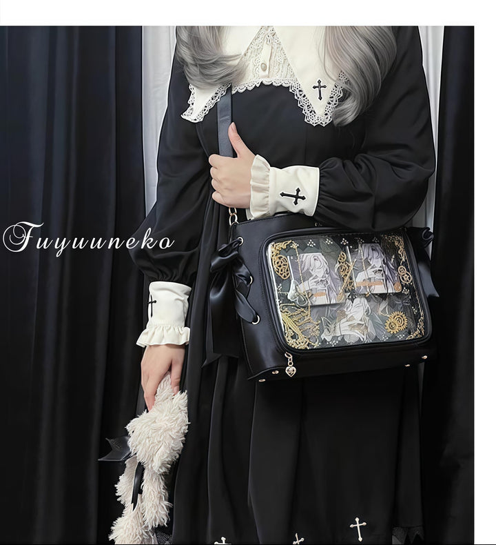 Satin Ita Bag, Clear Window & Detachable Ribbon Bow 43227:771994