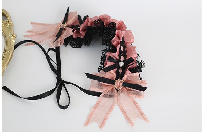 Jirai Kei Black Pink Headband Hat Hair Accessories 22532:322686 22532:322686