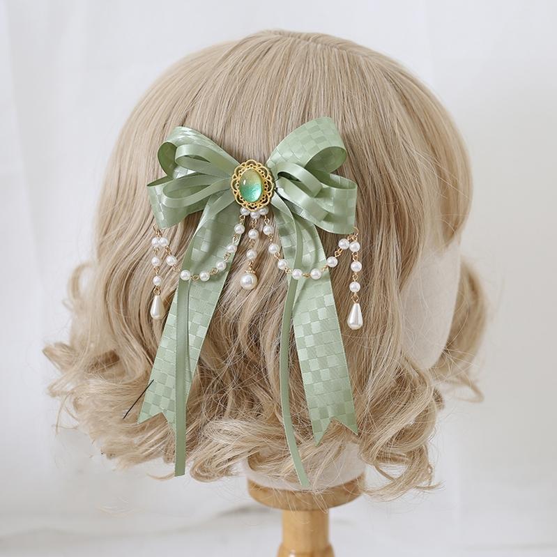 Lolita Fashion And Mori Kei Hair accessory Matcha Green Lace Brooch Clasp 36426:520780