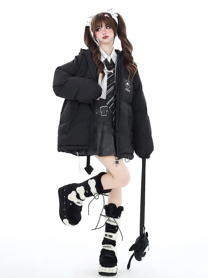 Plus Size Yami Kawaii Coat Winter Black Jacket Cotton Coat 39554:637090