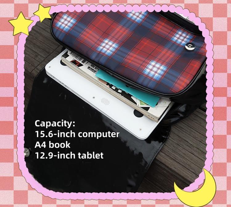 Subculture Ita Bag Plaid Star Large Capacity Ita Backpack 40120:665912