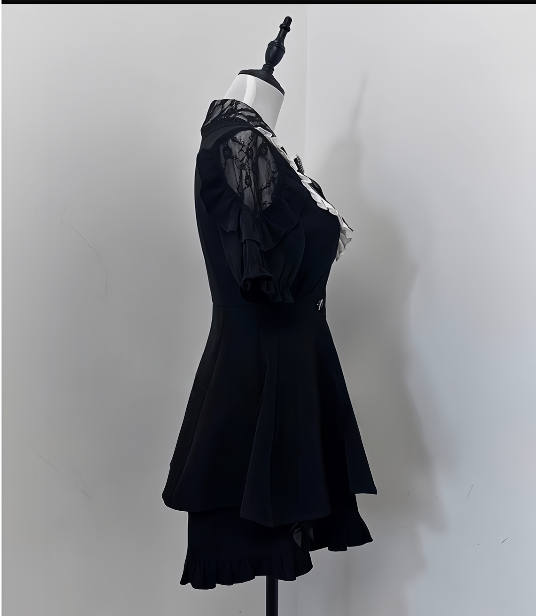 Jirai Kei Dress Set With Puritan Collar And Lace Trim Multicolor 37842:761073