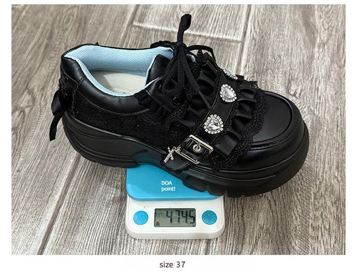 Subculture Platform Shoes, Heart-shaped Rhinestone 43619:781231