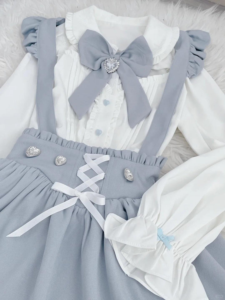 Jirai Kei White Blouse, Suspender Skirt 21838:760767