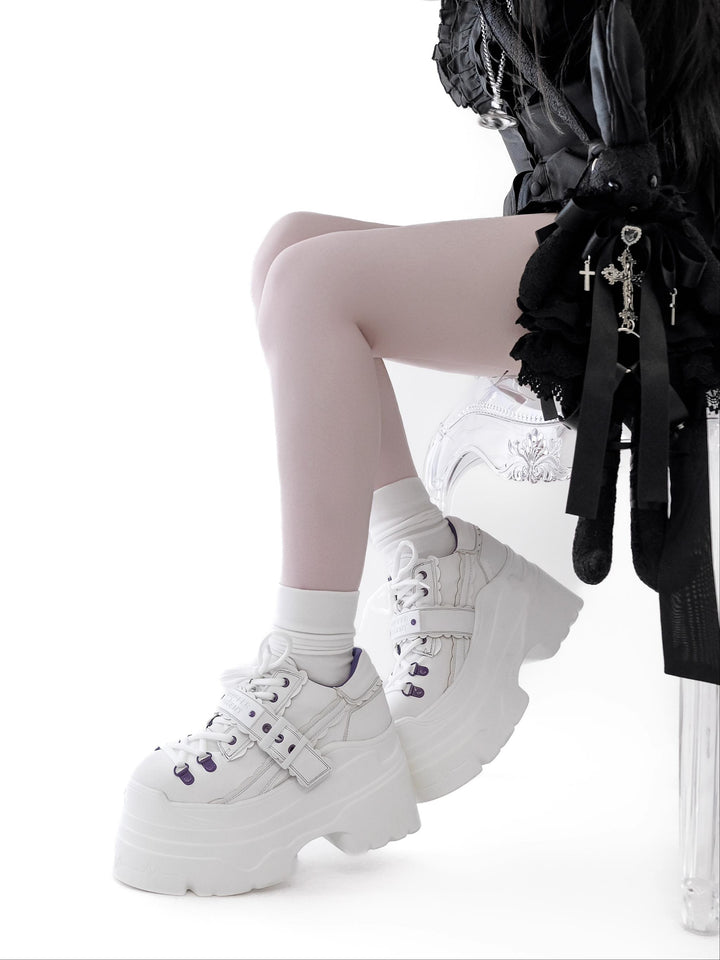 Y2K Platform Shoes, Contrast Color Design 43684:783093