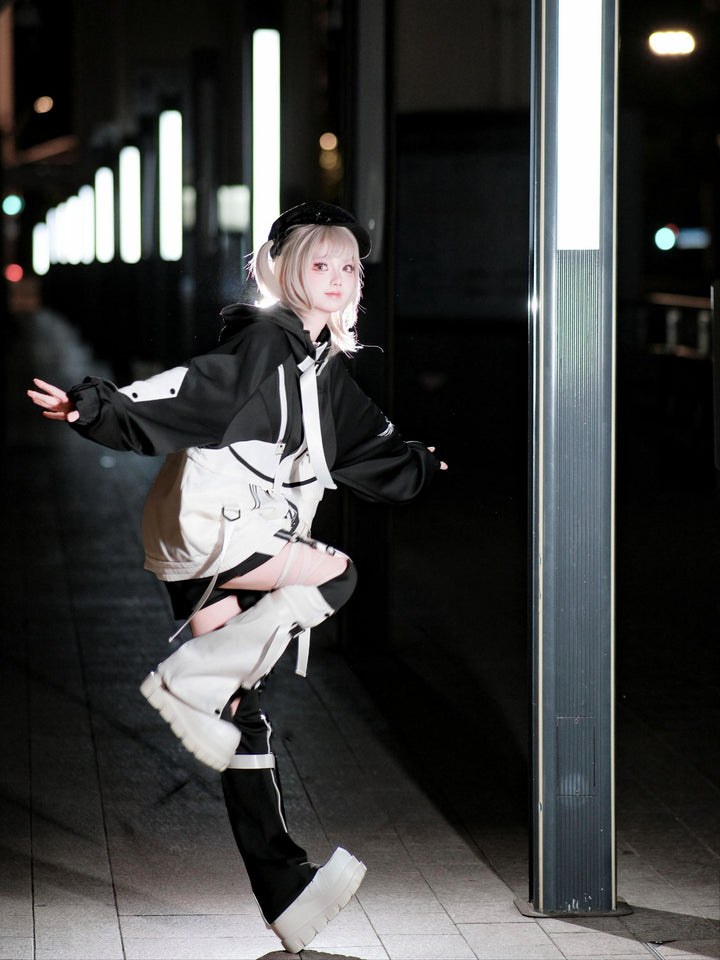 Cyberpunk Outfit, Detachable Jacket and Shorts Set 44424:810143