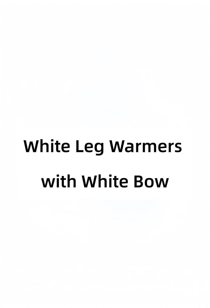 Knitted Winter Leg Warmers, Ribbon Bow and Pom-Poms 44479:816795