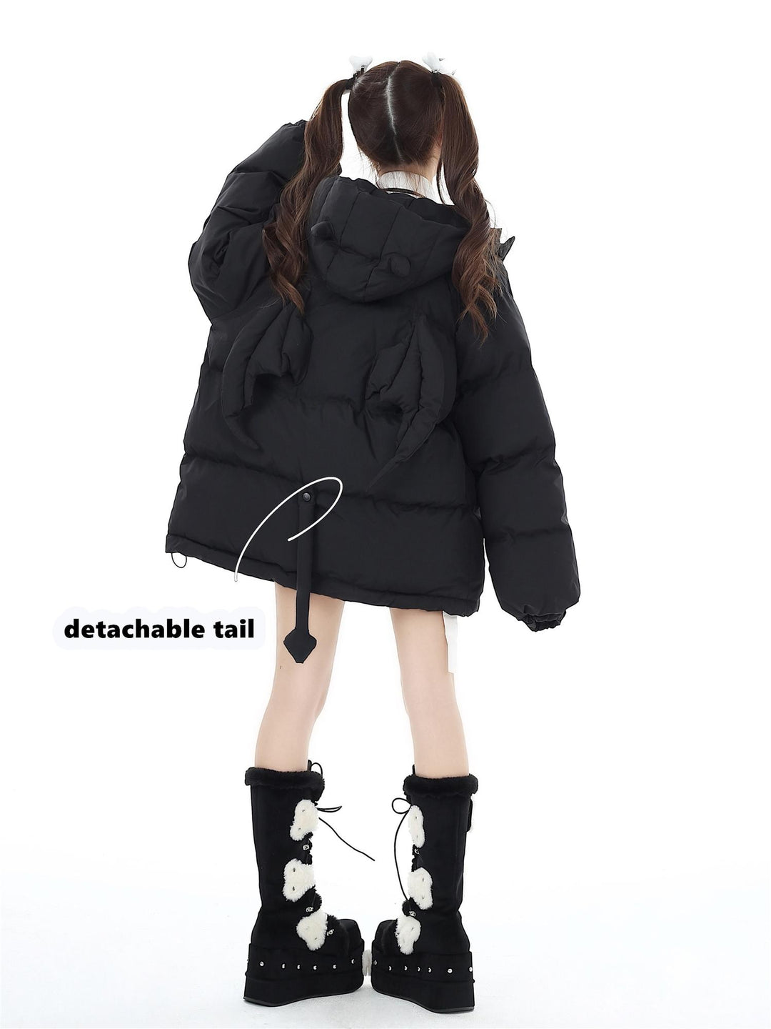 Plus Size Yami Kawaii Coat Winter Black Jacket Cotton Coat 39554:637092