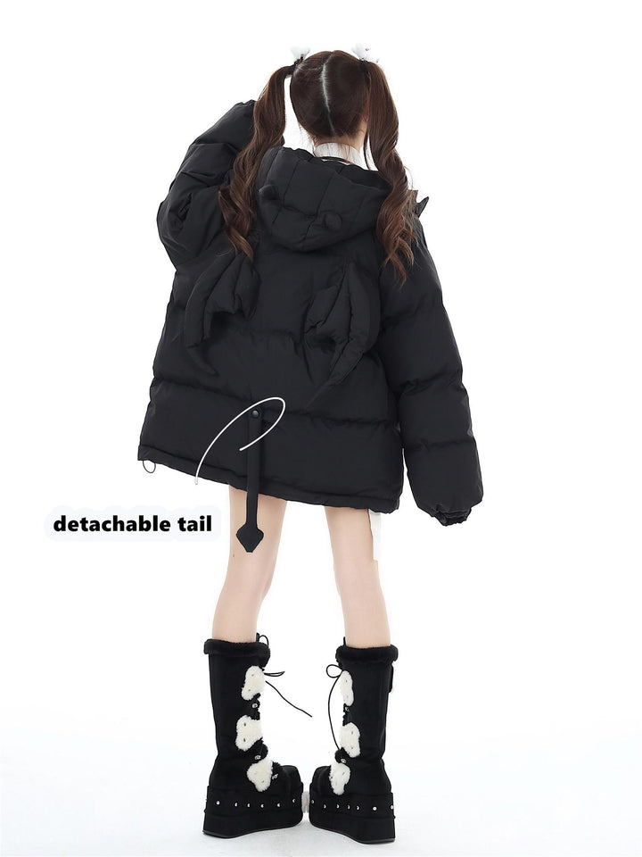 Plus Size Yami Kawaii Coat Winter Black Jacket Cotton Coat 39554:637092