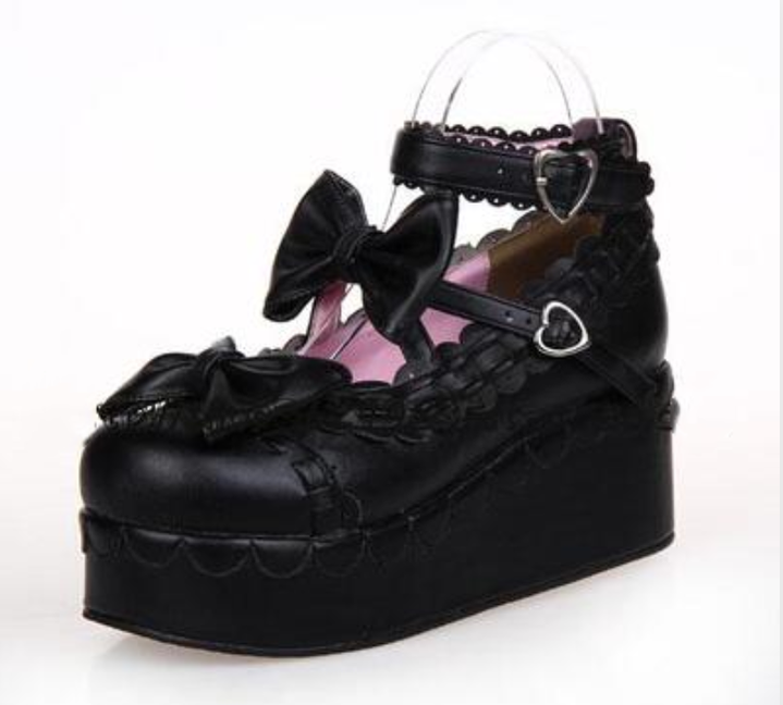Lolita Shoes Platform Shoes With Bows And Laces (34 35 36 37 38 39 40 41 42 43 44 45 46 47) 31792:370748