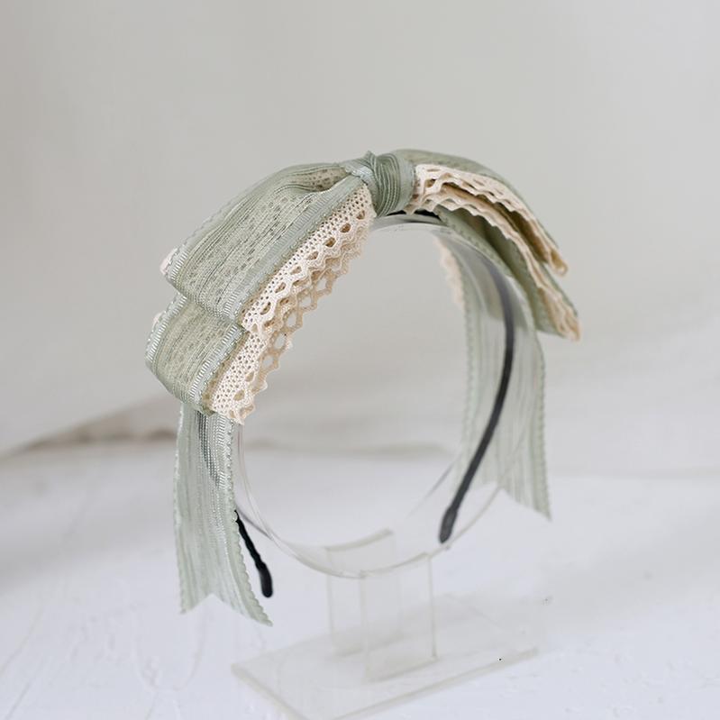 Lolita Fashion And Mori Kei Hair accessory Matcha Green Lace Brooch Clasp 36426:520774