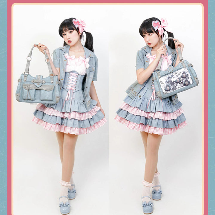 Punk Ita Bag Single Shoulder Bag Cool Office Worker Crossbody 37056:546374