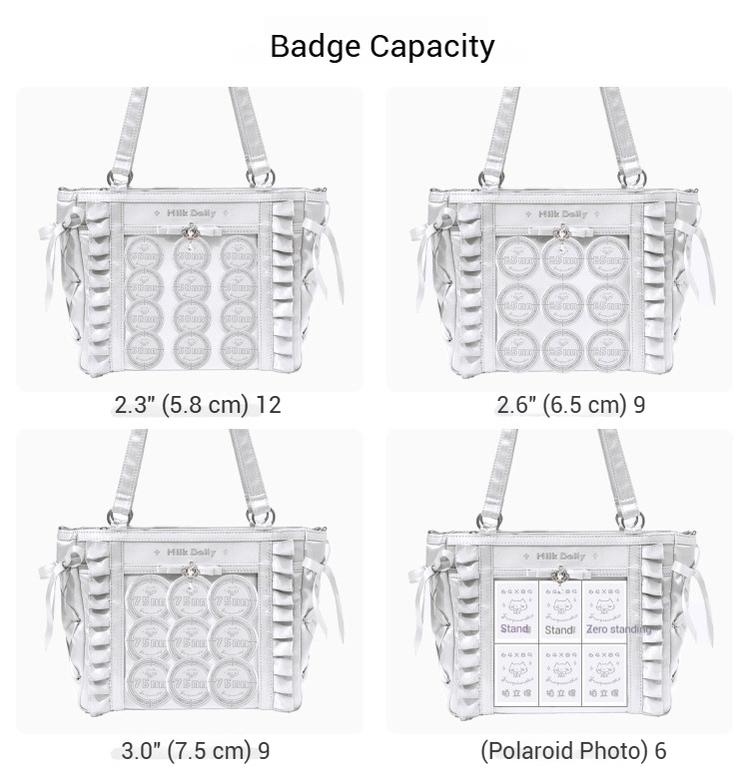 Large-Capacity Ita Bag, Clear Window Front + Rhinestones 43231:779325