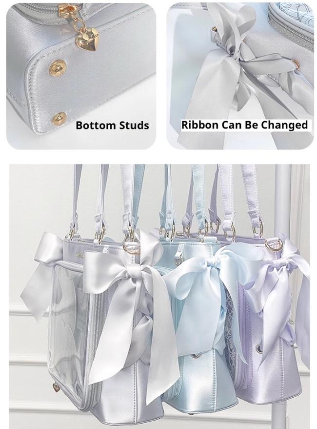 Satin Ita Bag, Clear Window & Detachable Ribbon Bow 43227:772011