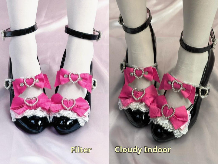 Princess Lolita Wedge Shoes with Open Heart Hollow Heel 42709:752885