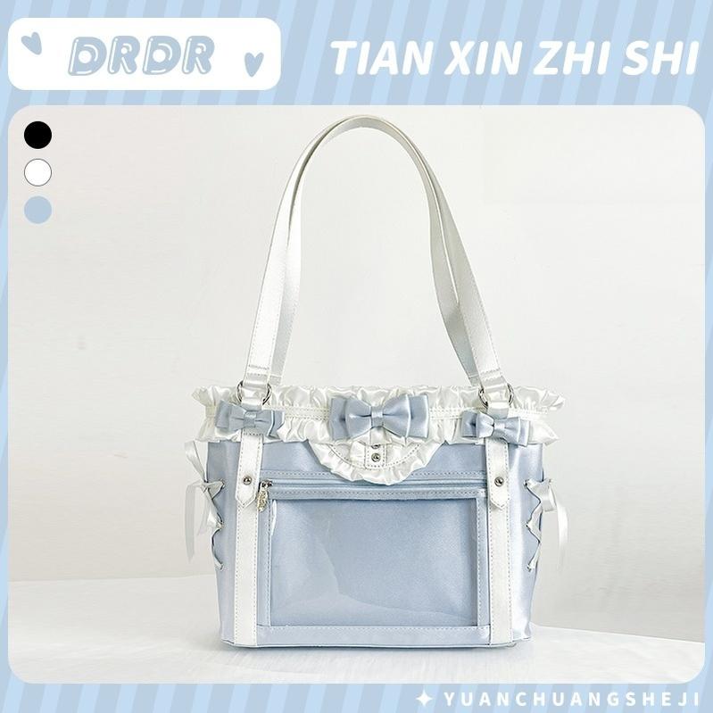 ACG Culture Satin Ita Bag Handle Bag, Removable Ribbon (Blue) 43101:768461
