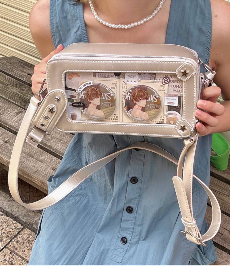 Gyaru Ita Bag Brick-like Crossbody Bag Motorcycle Handle Bag 41756:719626