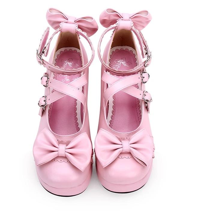 Lolita Shoes Platform Shoes With Bow 5 Colors (33 34 35 36 37 38 39 40 41 42 43 44 45 46 47) 31656:367212