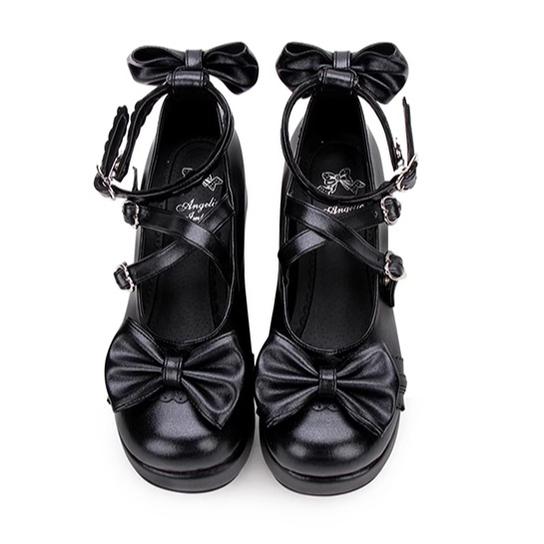 Lolita Shoes Platform Shoes With Bow 5 Colors (34 36 37 38 40 41 42 43 44 45 46 47) 31656:367210