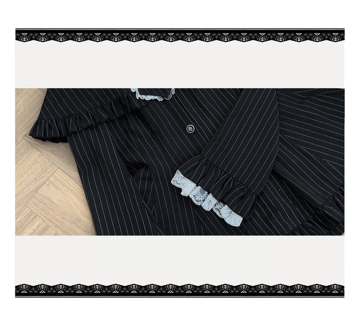 Jirai Kei Cape Dress Set, Detachable Embroidered Tie 44586:814441
