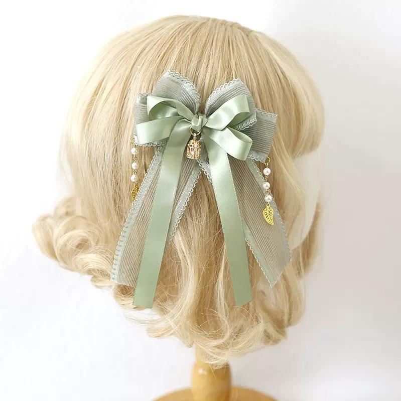 Lolita Fashion And Mori Kei Hair accessory Matcha Green Lace Brooch Clasp 36426:520784