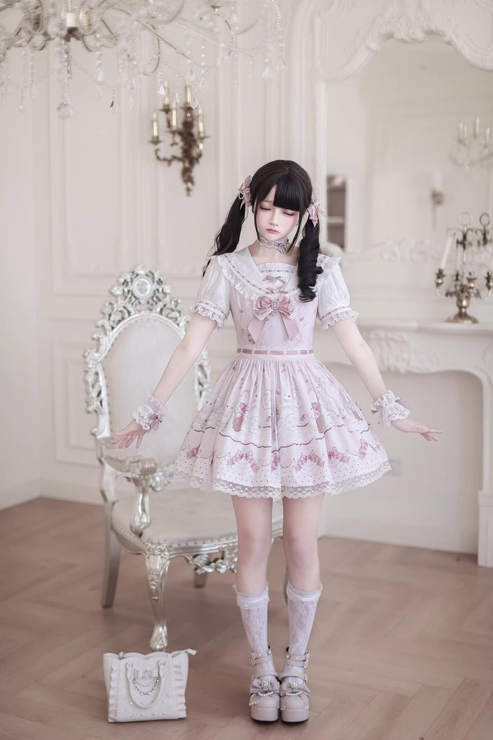 Ryousangata Dress Set, Bunny and Strawberry Dessert Prints (L M S) 44783:836680