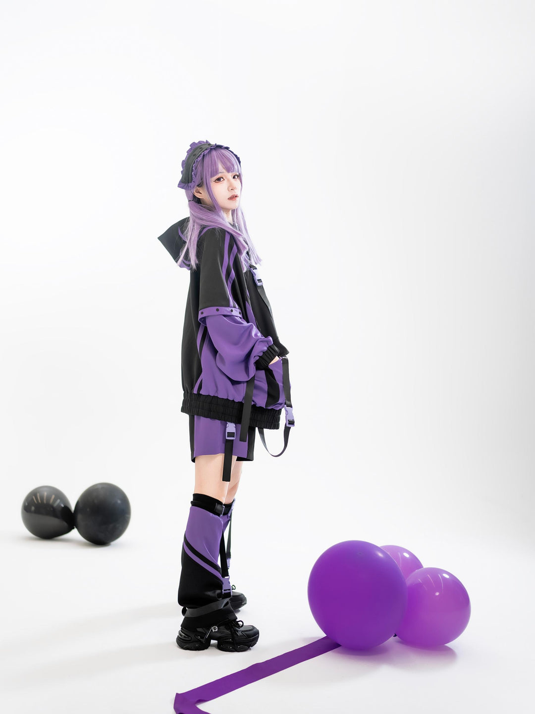 Plus Size Tenshi Kaiwai Coat Set Multicolor Sporty Outfits (L M) 40332:658424