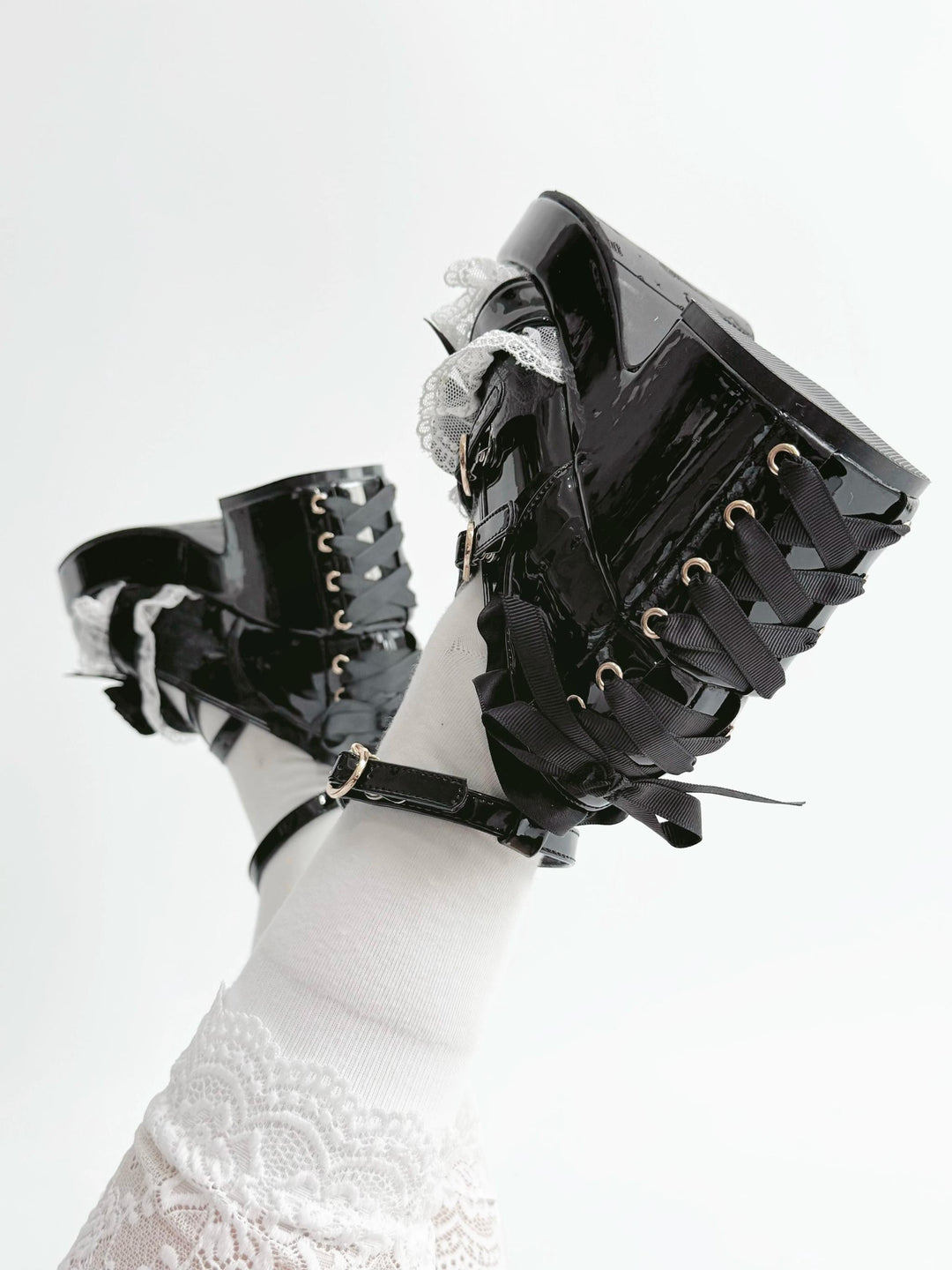 Jirai Kei High Platform Shoes, High + Mid Heel Options 43617:781176