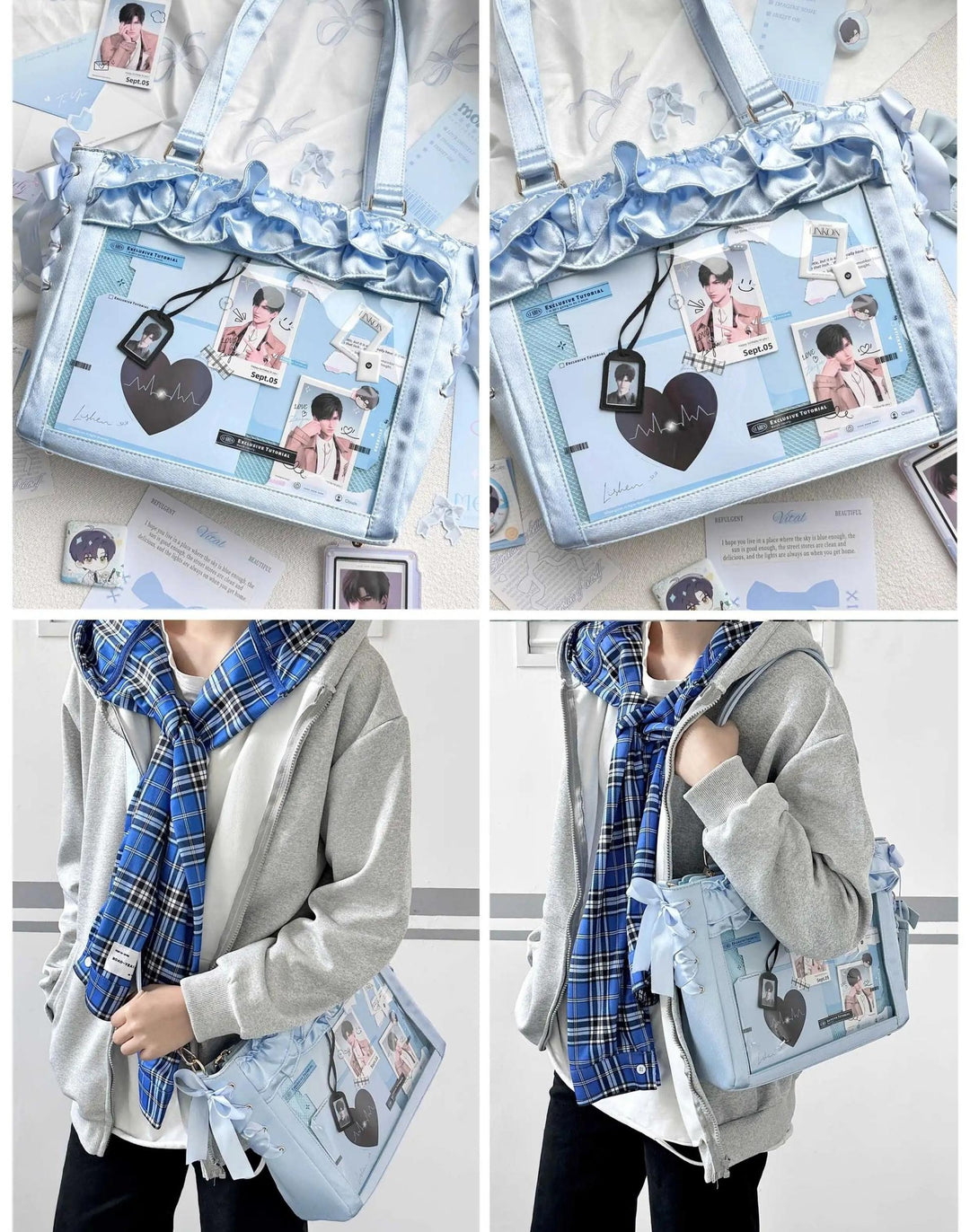 Large Capacity Satin Lolita Ita Bag Handle/Crossbody Strap 43100:767137