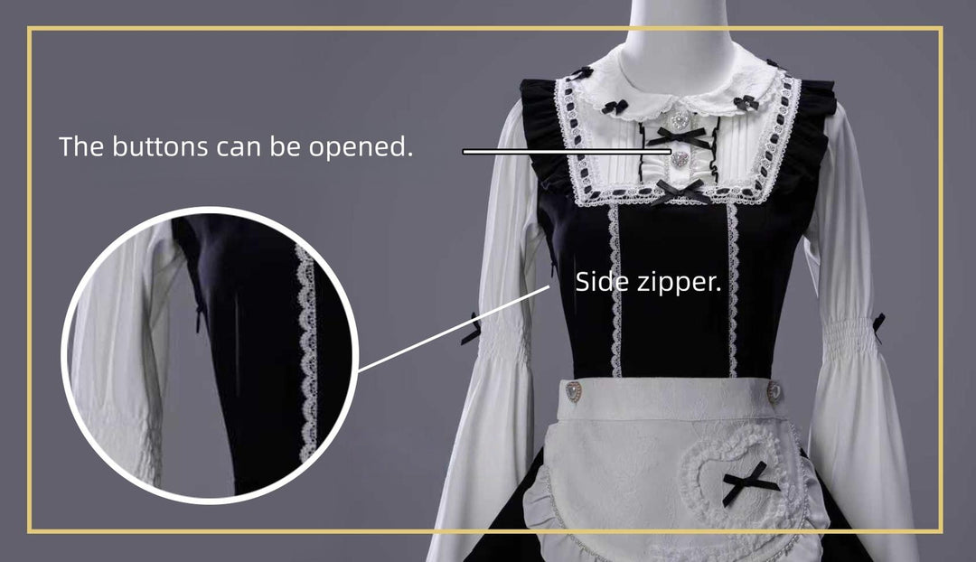 Japanese Maid Style Dress Set, Detachable Apron 44119:797051