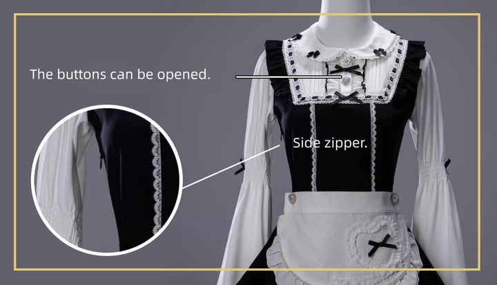 Japanese Maid Style Dress Set, Detachable Apron 44119:797051