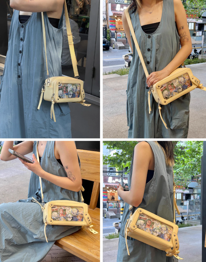 Gyaru Ita Bag Brick-like Crossbody Bag Motorcycle Handle Bag 41756:719644