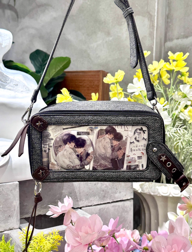 Gyaru Ita Bag Brick-like Crossbody Bag Motorcycle Handle Bag 41756:719604
