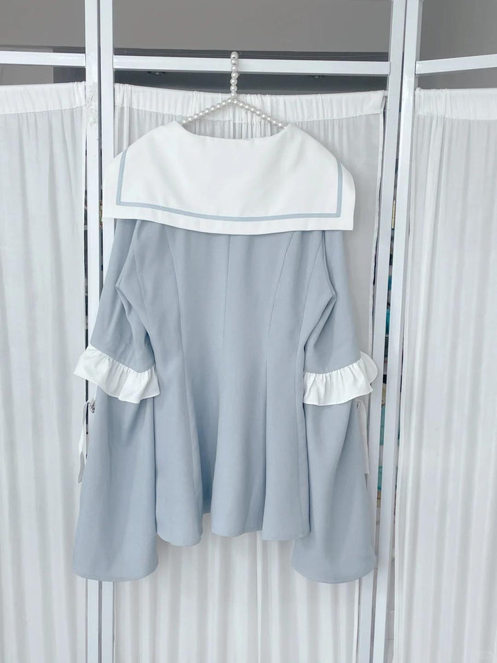 Jirai Kei Set Up Blue Lace Dress And Shorts Set 37046:761486
