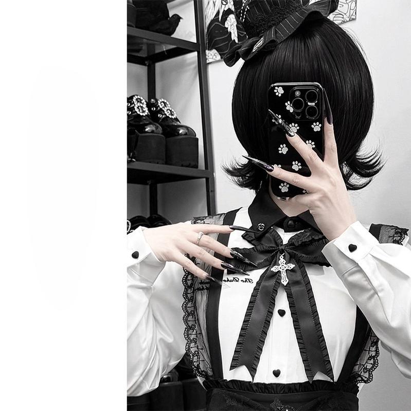 Jirai Kei Suspender Skirt Outfit, Detachable Bowtie 44465:809400