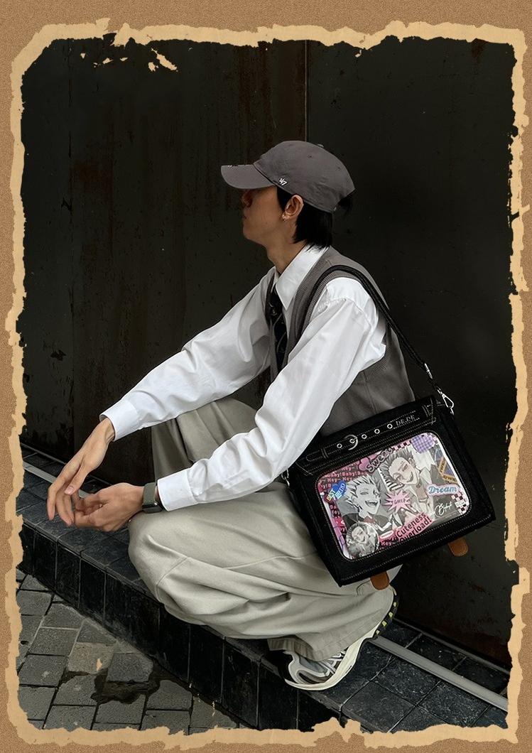 Kawaii Ita Bag Denim Crossbody Bag Large Capacity Handbag 37050:551908