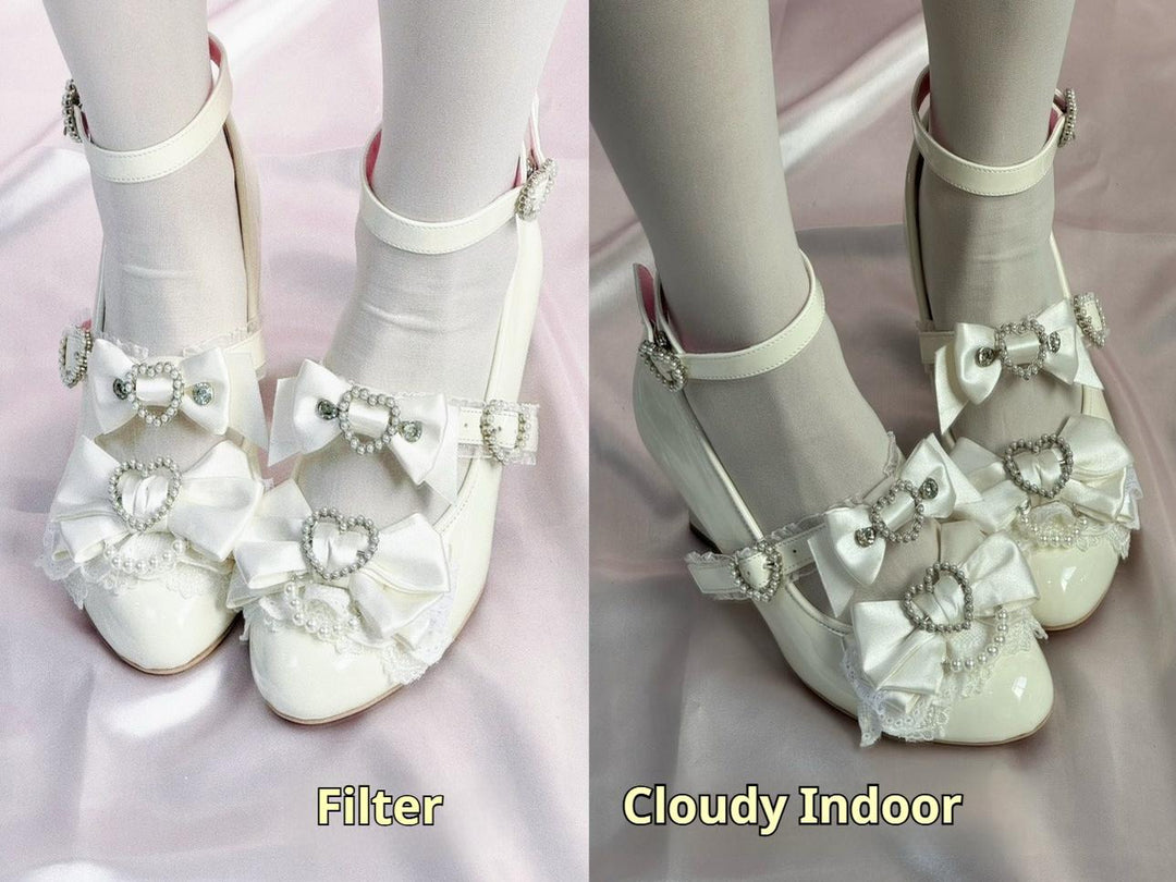 Princess Lolita Wedge Shoes with Open Heart Hollow Heel 42709:752884