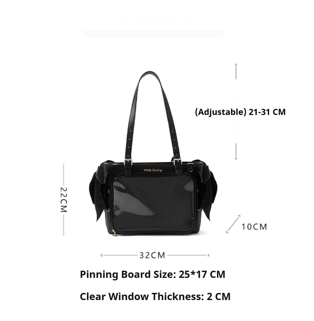 Large Capacity Ita Bag With Window Front & Detachable Ribbon Bow 43229:772403