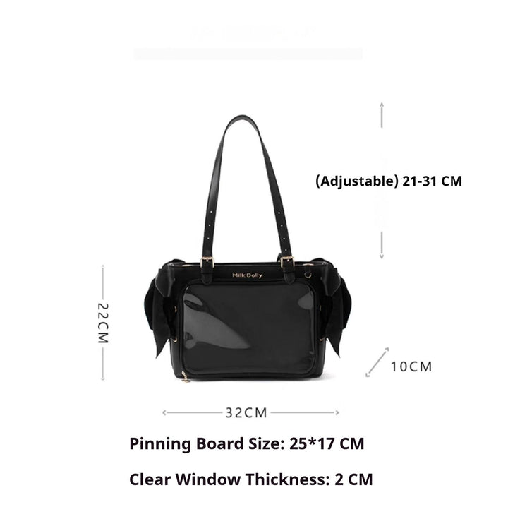 Large Capacity Ita Bag With Window Front & Detachable Ribbon Bow 43229:772403