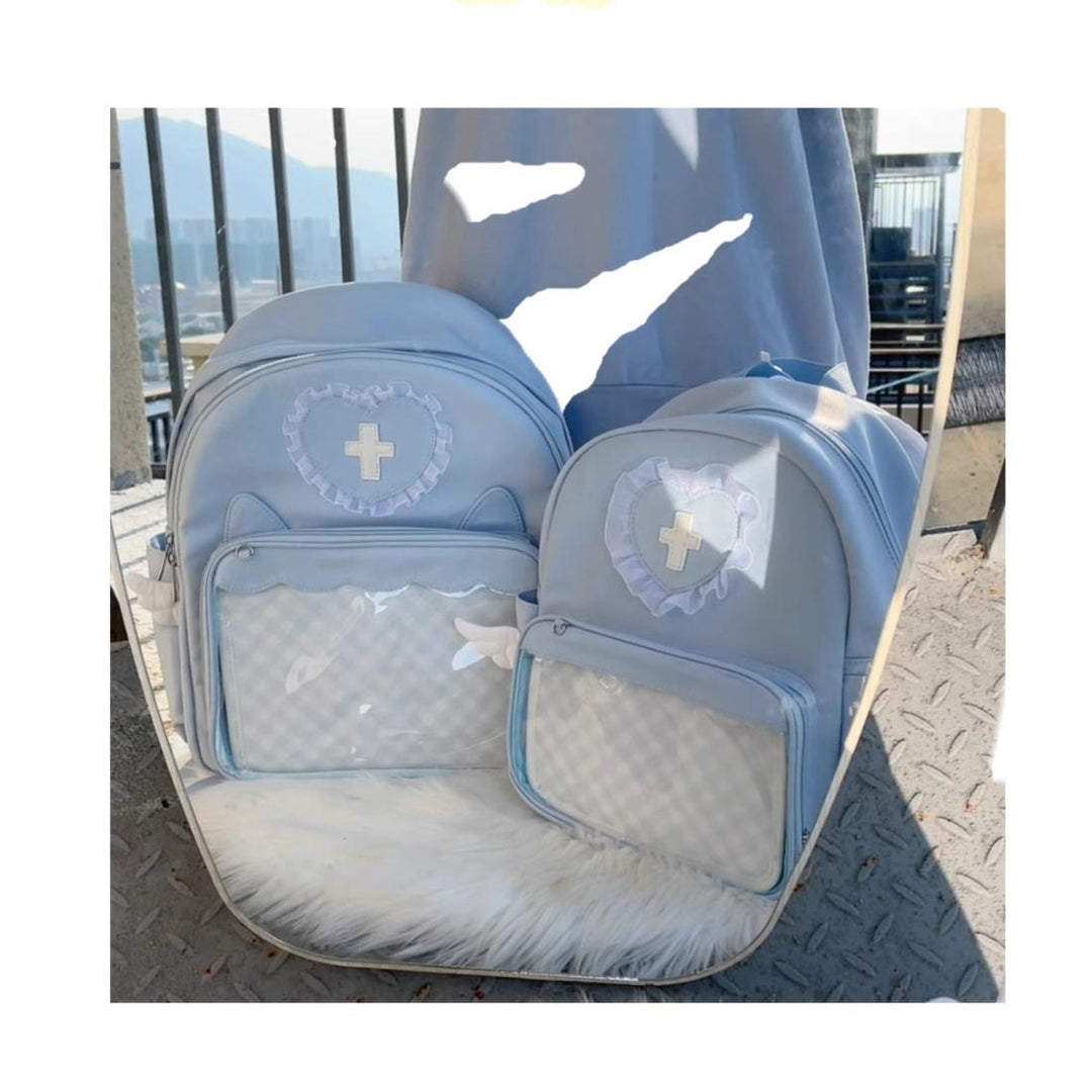 Tenshi Kaiwai Ita Bag Backpack Blue And Pink Bag 38278:588334