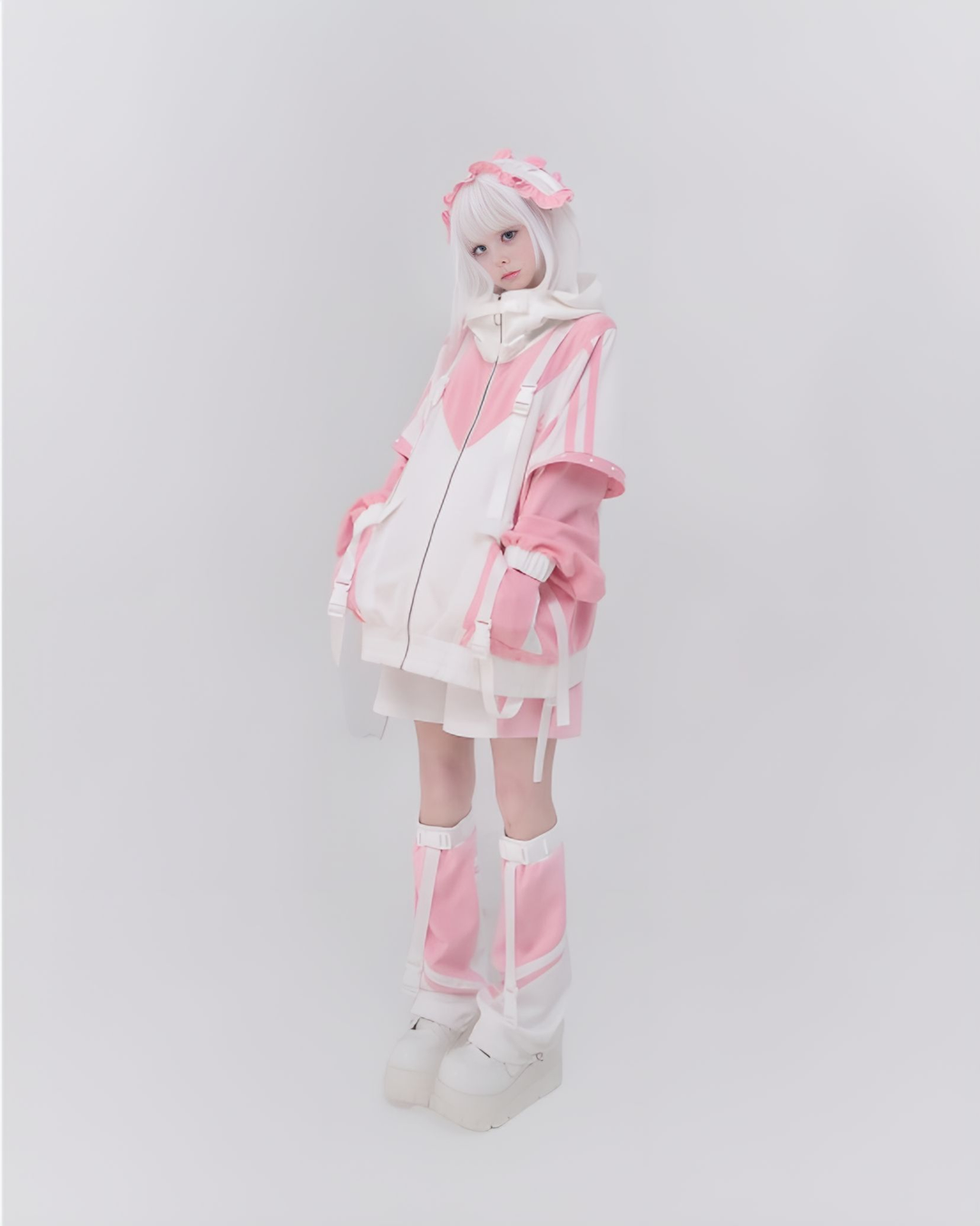 Plus Size Tenshi Kaiwai Coat Set Multicolor Sporty Outfits (L M) 40332:658606