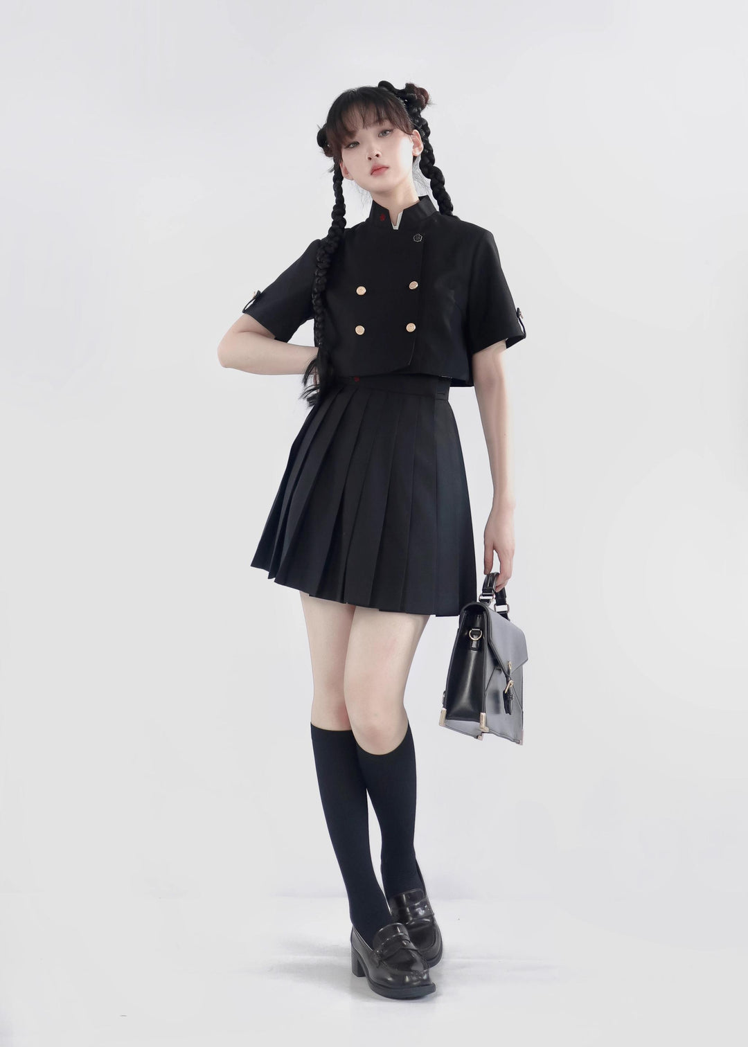 JK Uniform Pleated Skirts with Six Lengths & Embroidered Coat (L M S XL XS XXL) 42566:746365