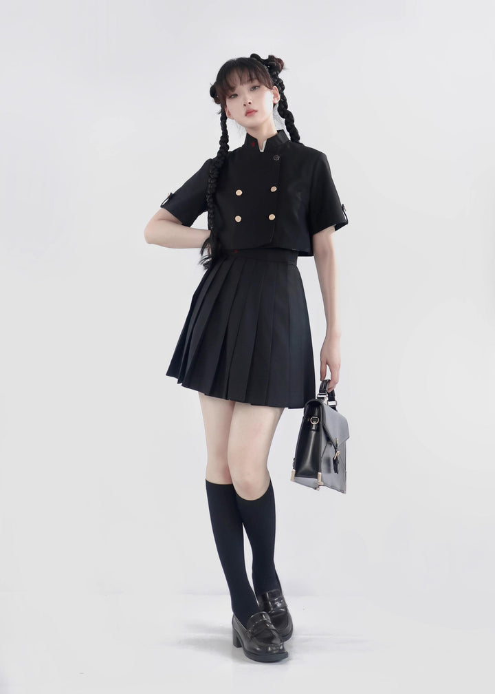 JK Uniform Pleated Skirts with Six Lengths & Embroidered Coat (L M S XL XS XXL) 42566:746365