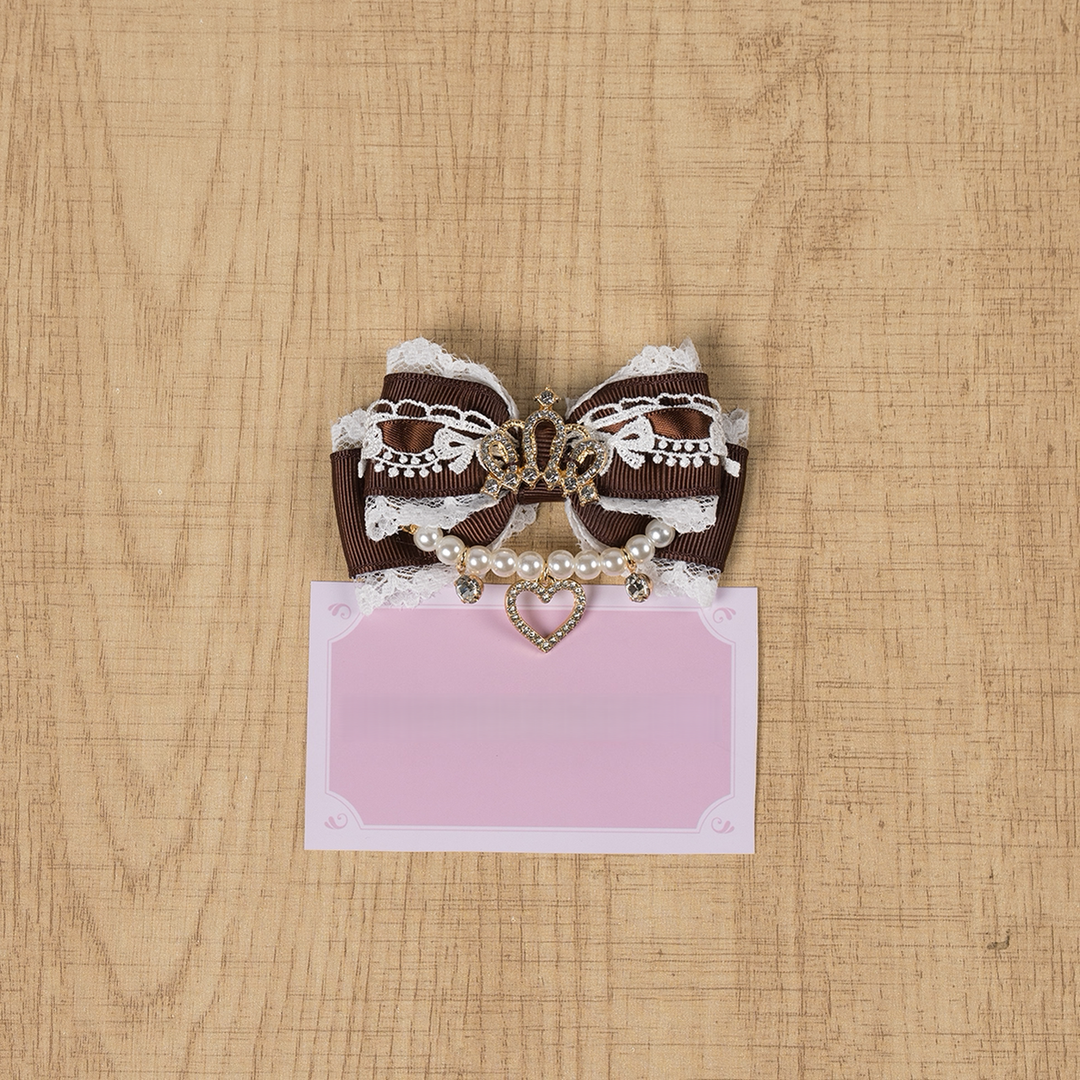 Ryousangata Hair Clip, Bow with Crown & Pearl 44743:823269