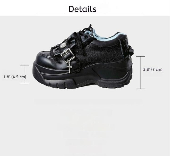 Subculture Platform Shoes, Heart-shaped Rhinestone 43619:781236