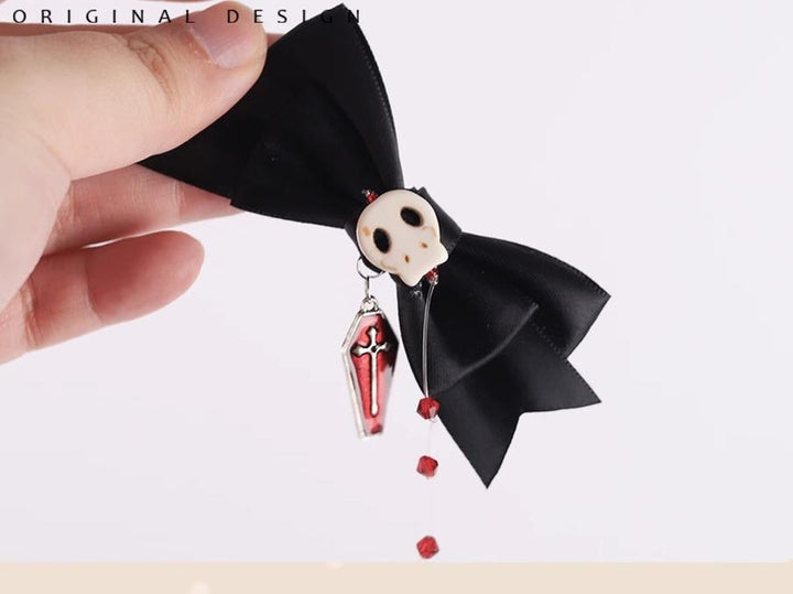 Gothic Lolita Hair Clips Black Bow Lace Hair Accessory 39652:635760
