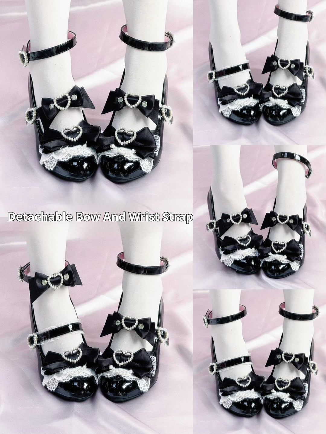 Princess Lolita Wedge Shoes with Open Heart Hollow Heel 42709:752887