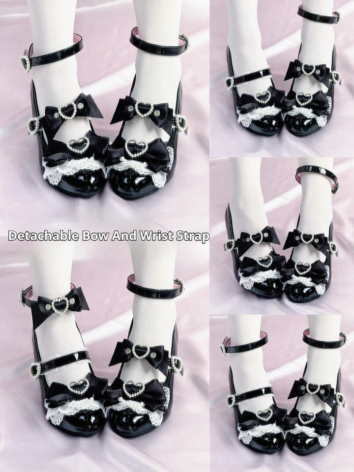 Princess Lolita Wedge Shoes with Open Heart Hollow Heel 42709:752887