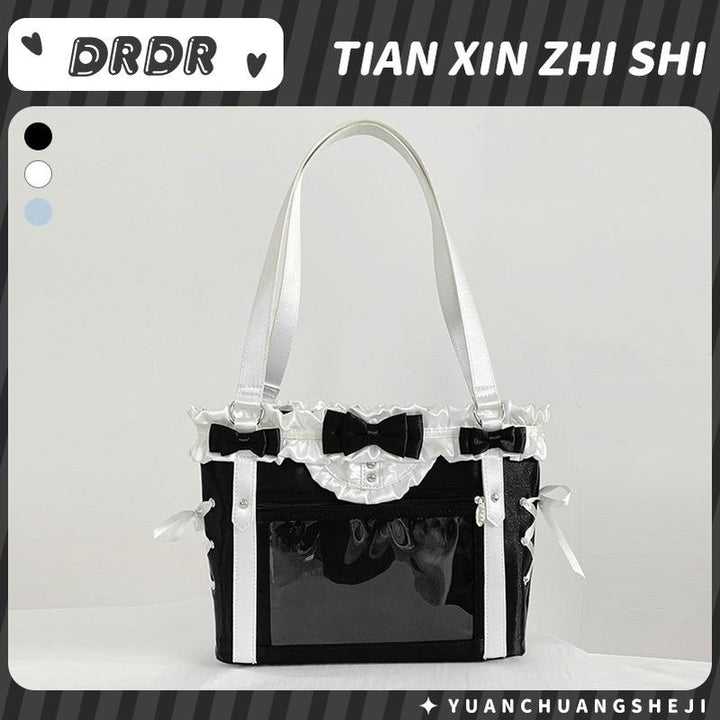 ACG Culture Satin Ita Bag Handle Bag, Removable Ribbon (Black) 43101:768462